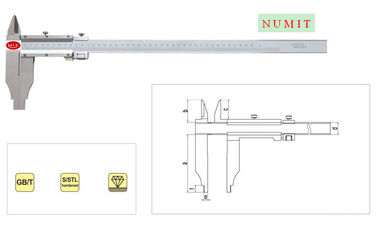calibro a corsoio dell'acciaio inossidabile di 500mm – di 0mm con stile del punto e le mandibole standard