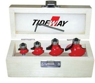 TCT Router bit imposta set 4, 45 in acciaio #carbon